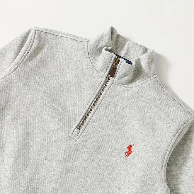 Unbranded Hoodies & Sweatshirts Embroidered Horse Motif Quarter-Zip Mock-Neck Sweatshirt image 9
