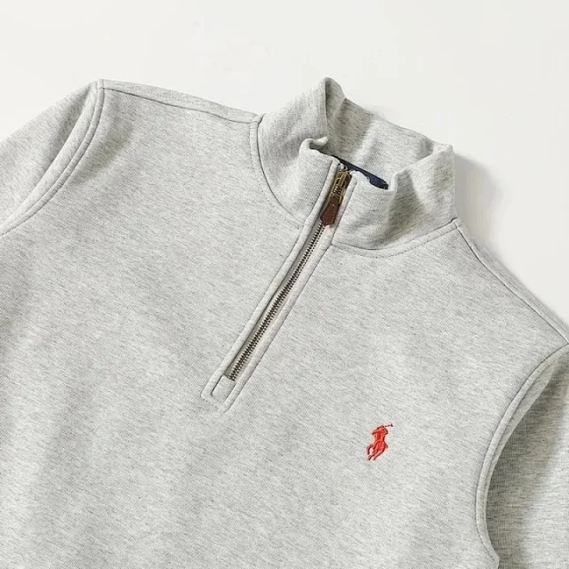 Unbranded Hoodies & Sweatshirts Embroidered Horse Motif Quarter-Zip Mock-Neck Sweatshirt product detail image 6