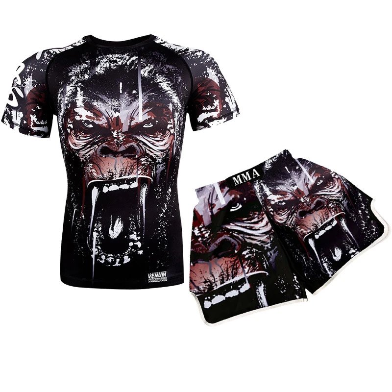 Venum Boxing shorts and short-sleeve compression shirts — 31#orangutan