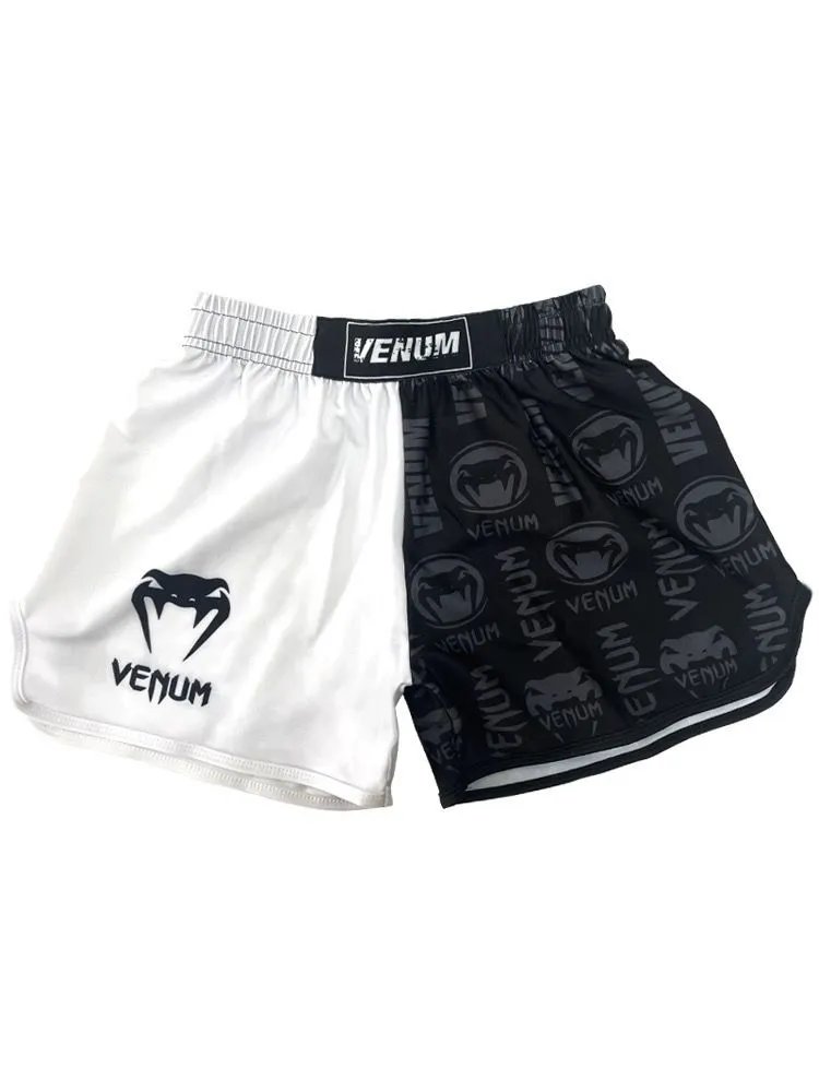 Venum Boxing shorts and short-sleeve compression shirts — 11#Half black, half white