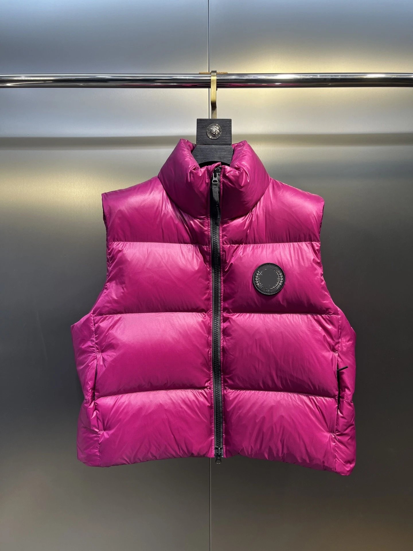 Canada Goose Vests Quilted high-collar puffer vest — Rose red