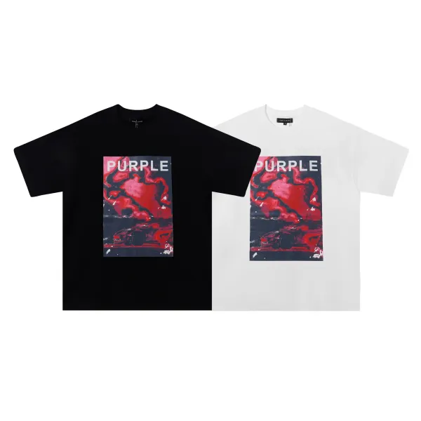 Purple Brand Purple Graphic Print White T-Shirt - 33