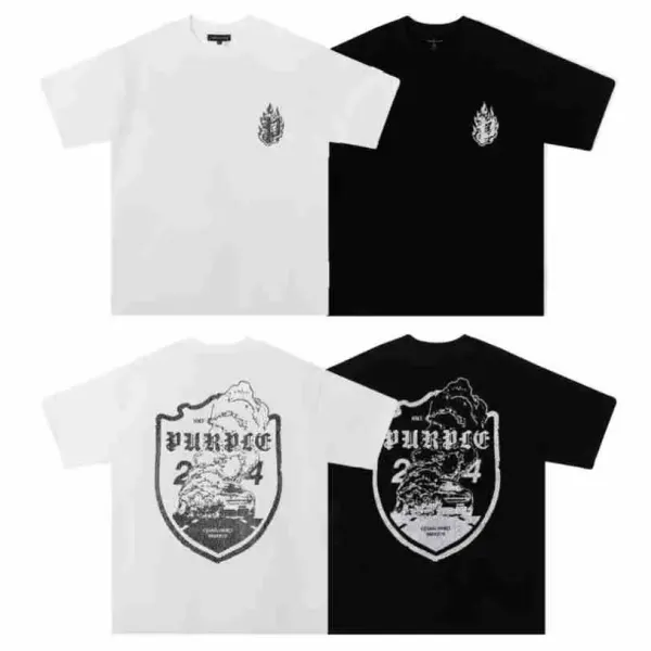 Purple Brand Purple Graphic Print White T-Shirt - 27