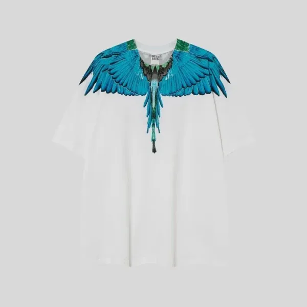 Saint Tears Feather Print Oversized Black T-Shirt - 24