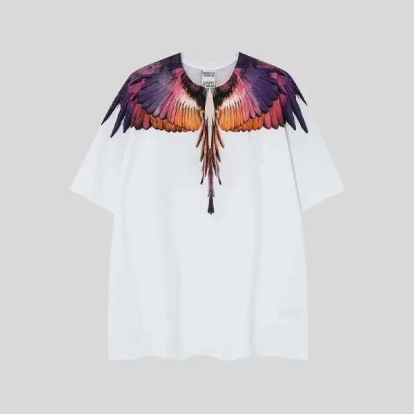 Saint Tears Feather Print Oversized Black T-Shirt - 42