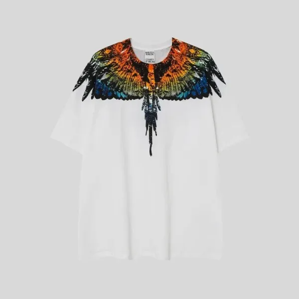 Saint Tears Feather Print Oversized Black T-Shirt - 35