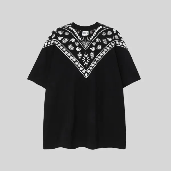 Saint Tears Feather Print Oversized Black T-Shirt - 48
