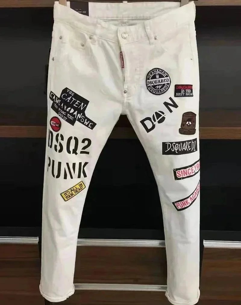 DSQUARED2 White Punk Denim Jeans