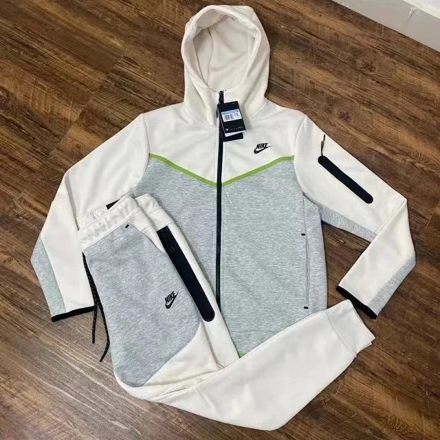 Nike Tech Fleece Windrunner Hoodie and Joggers Set Burgundy/Blue Tracksuit - 13