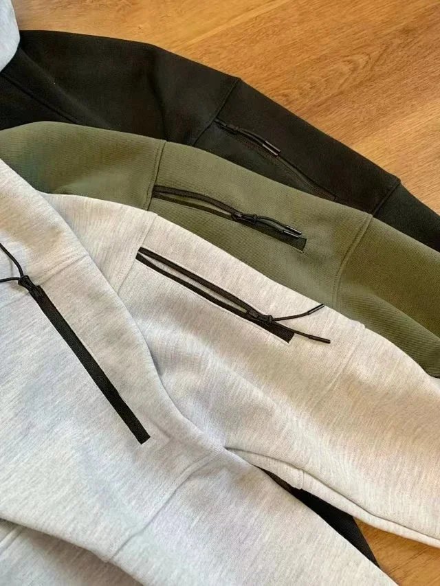Nike Tech Fleece Windrunner Hoodie and Joggers Set Burgundy/Blue Tracksuit - 25