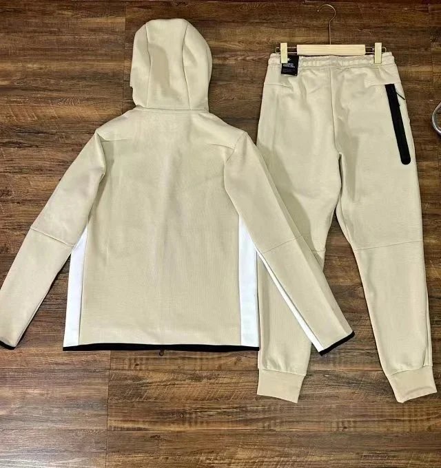 Nike Tech Fleece Windrunner Hoodie and Joggers Set Burgundy/Blue Tracksuit - 22