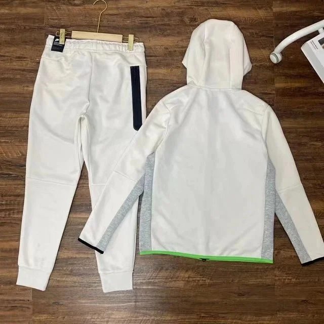 Nike Tech Fleece Windrunner Hoodie and Joggers Set Burgundy/Blue Tracksuit - 15