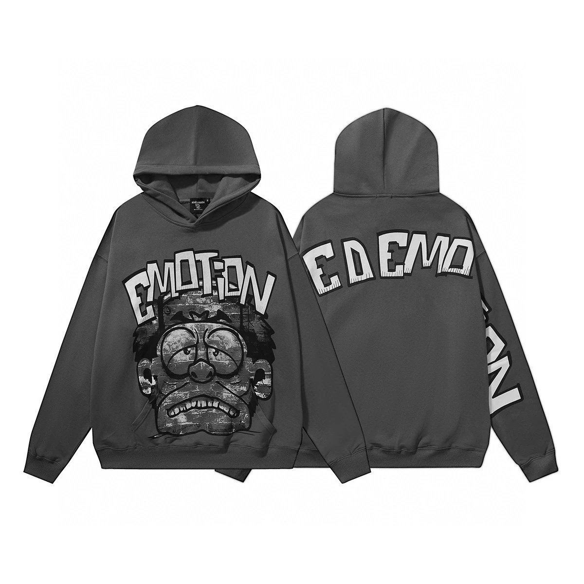 美潮Mixed Emotion Monster怪兽印花高品质毛圈连帽衫卫衣男女潮