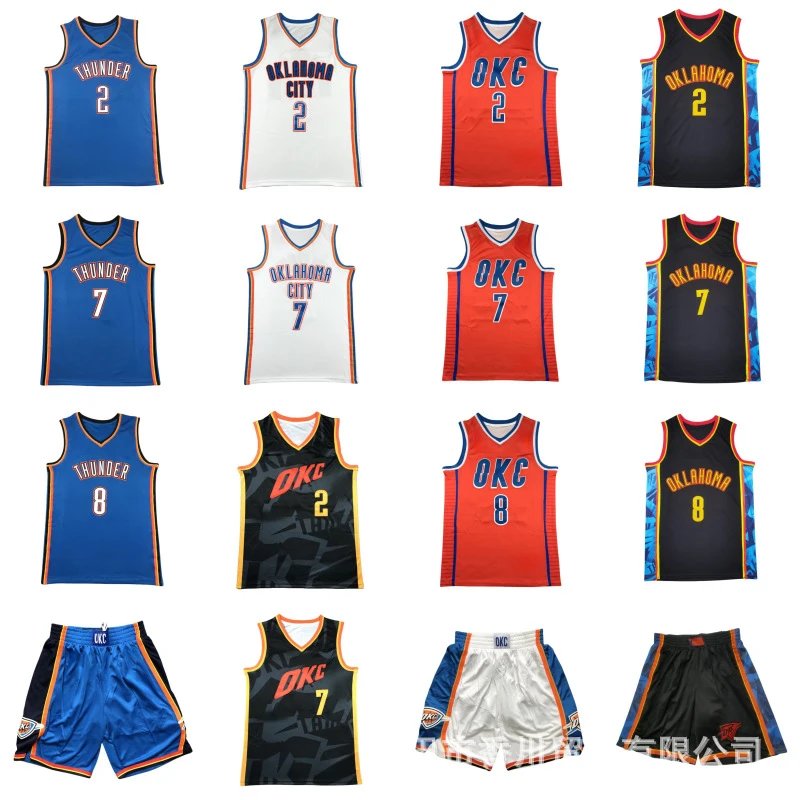 25赛季雷霆队篮球球衣2#7#8# OKC Thunder basketball jersey
