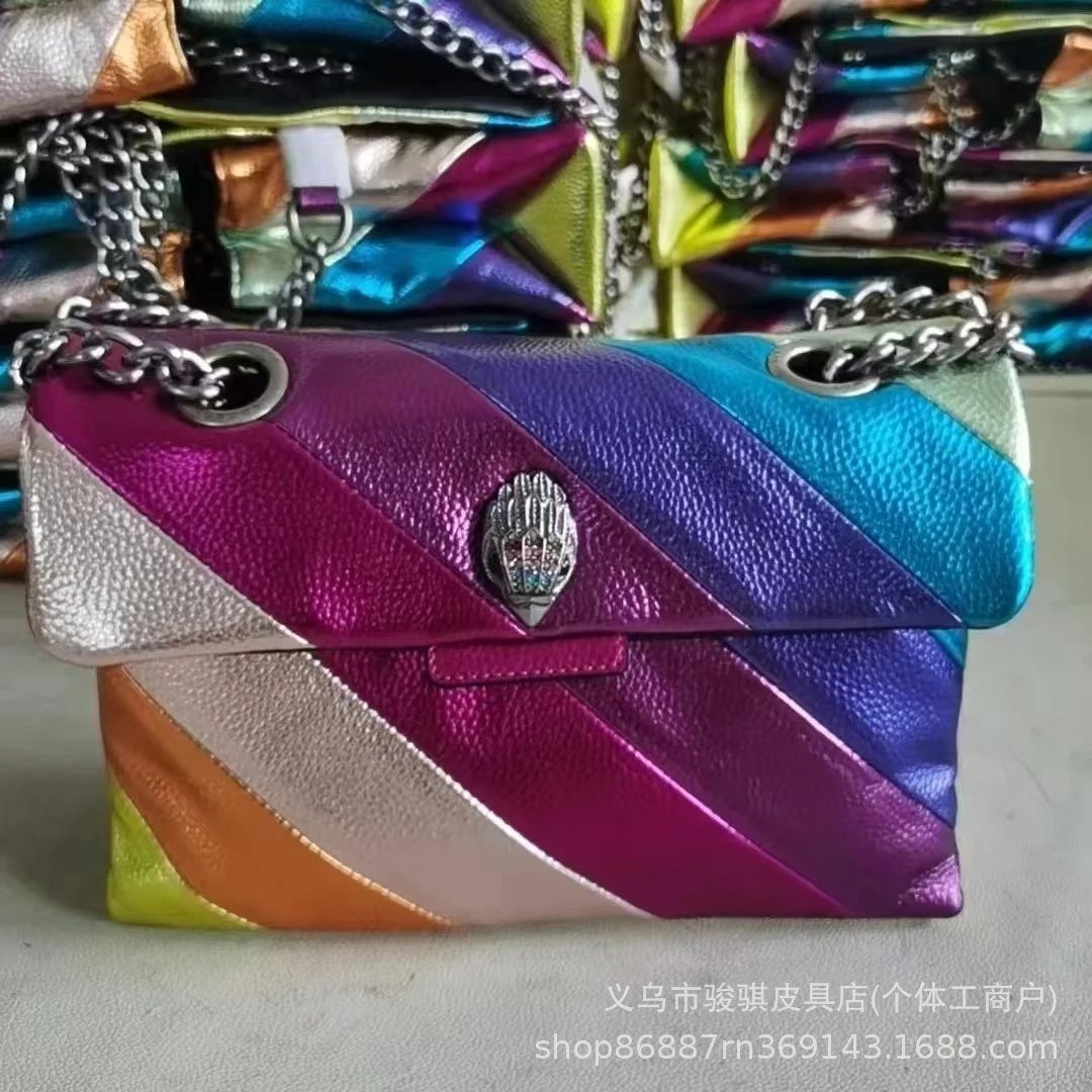 外贸原单Kurt geiger鹰头包真皮女士斜挎包时尚彩虹女包一件代发2