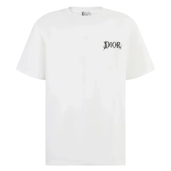Dior Thorn Distressed Logo Short-Sleeve T-Shirt