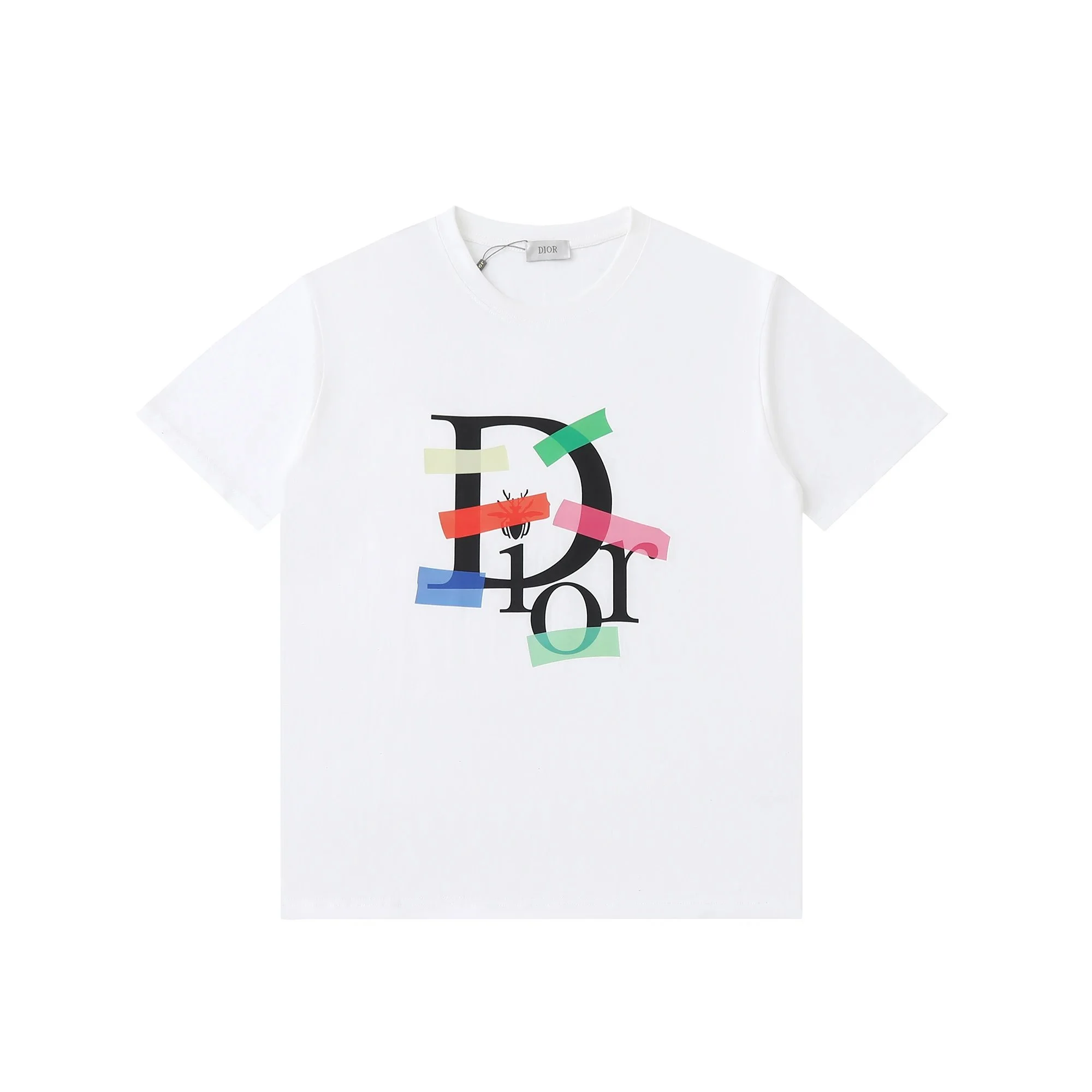 Dior Colorful Tape Spider Print Short-Sleeve T-Shirt
