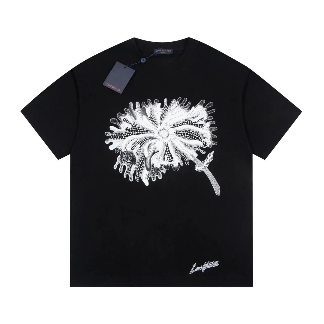 LV x Yayoi Kusama Collaboration Polka Dot Floral Short-Sleeve T-Shirt - rep koszulki