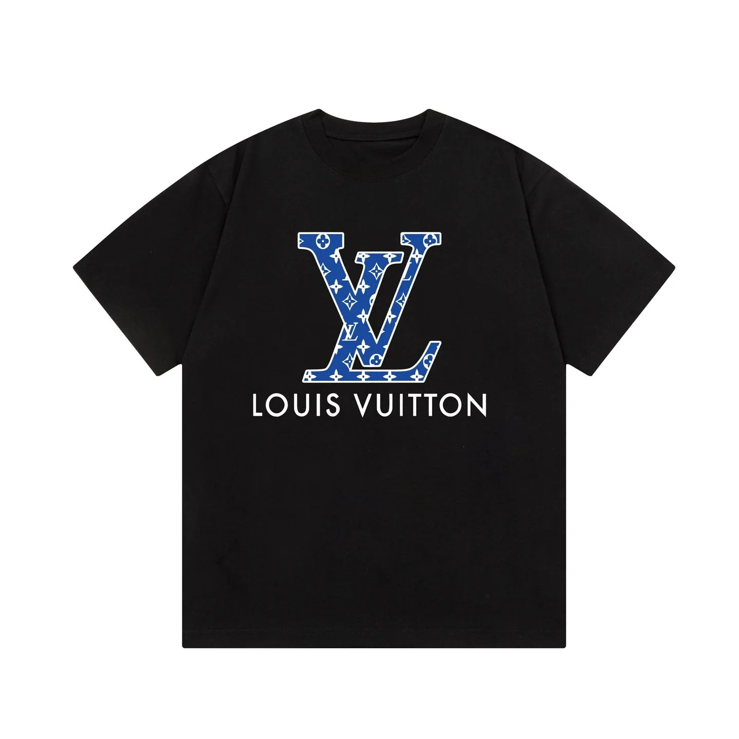 Louis Vuitton blue monogram LV print short-sleeved T-shirt