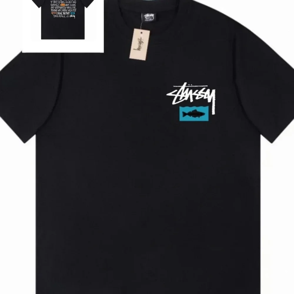 Stussy, Product Category: Salmon Fish Print Short-Sleeve T-Shirt