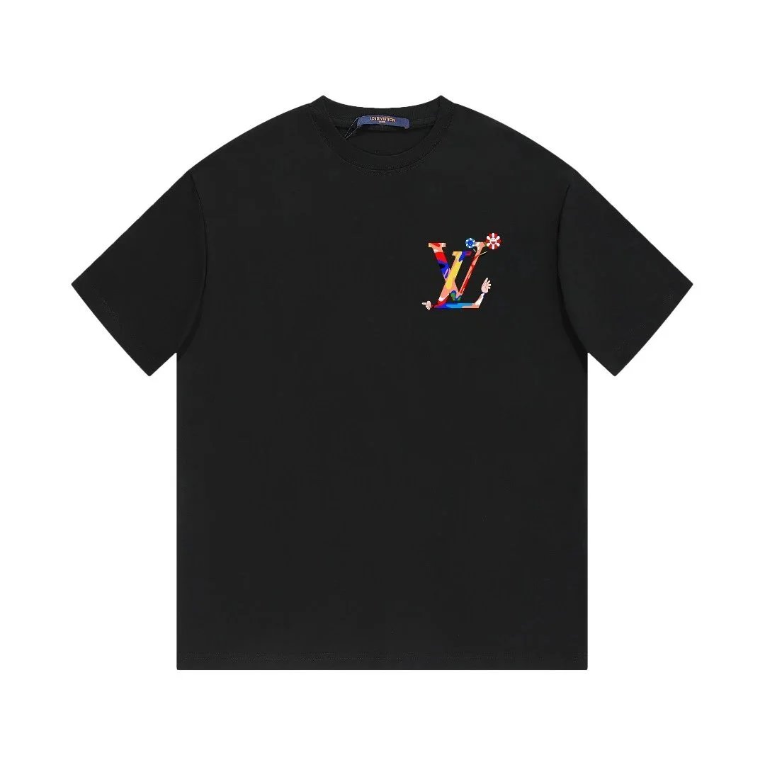 LV Colorful Cartoon Limbs LV Logo Short-Sleeve T-Shirt - rep koszulki