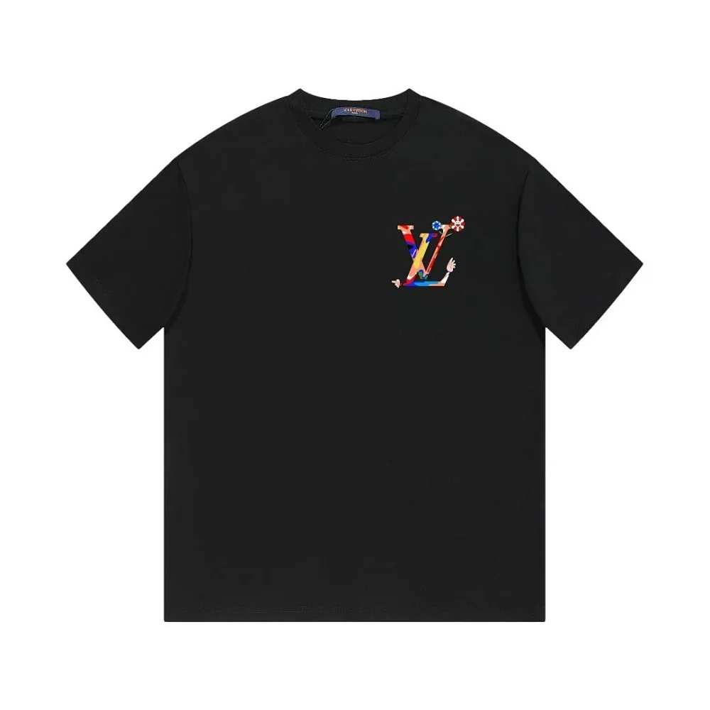 LV Colorful Cartoon Limbs LV Logo Short-Sleeve T-Shirt