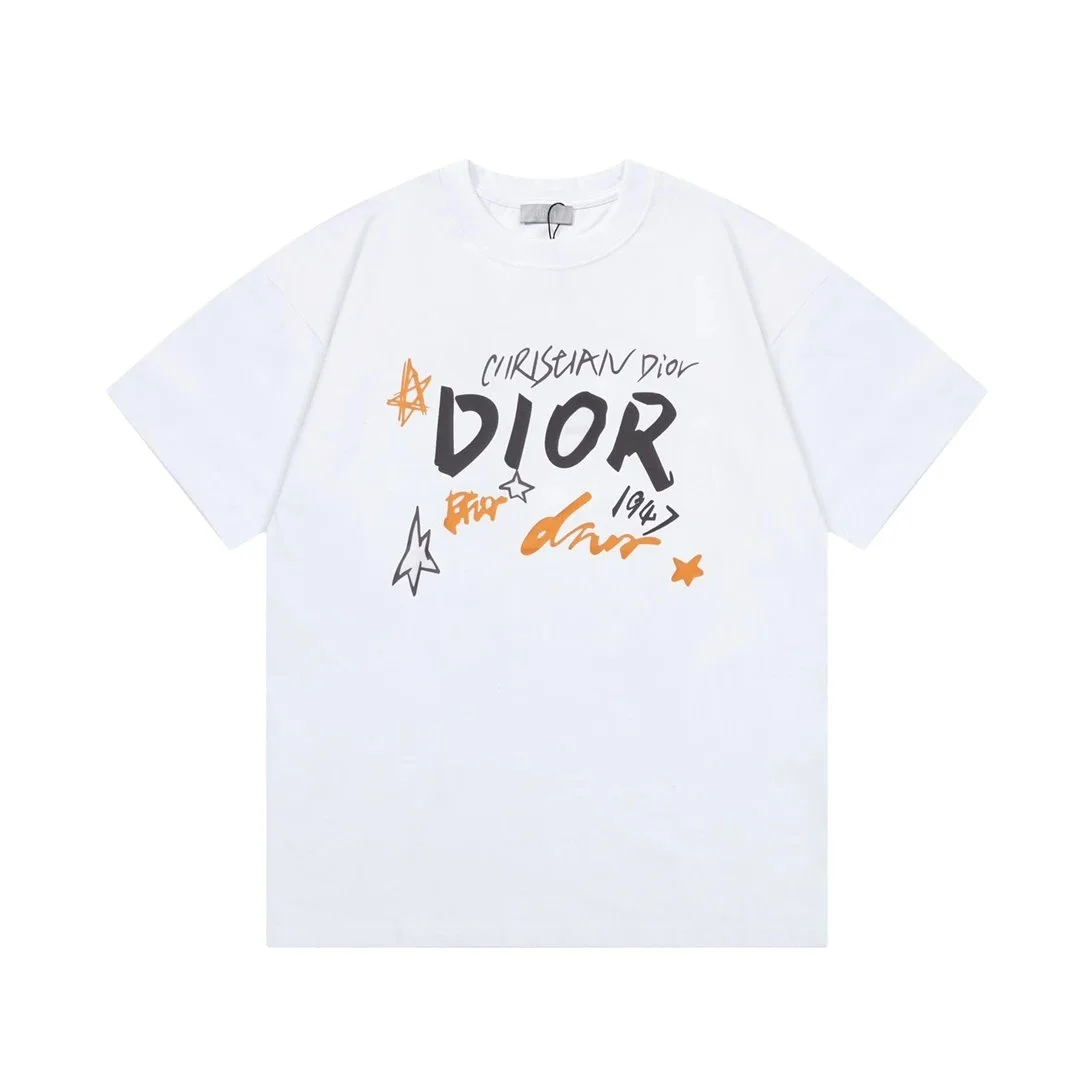 Dior Graffiti Star 1947 Commemorative Short-Sleeve T-Shirt