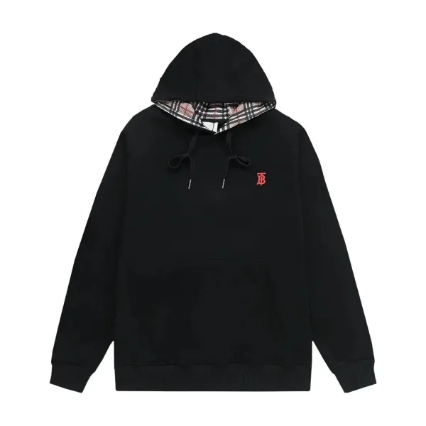 Burberry Monogram-Trimmed Hoodie Black - 1