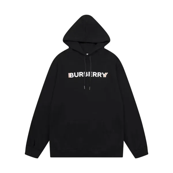 Burberry Logo Hoodie Black - 1