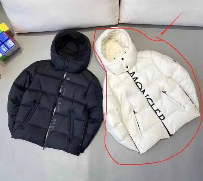 Moncler Down Jackets Hooded color-block puffer jacket — 9 (White/White)