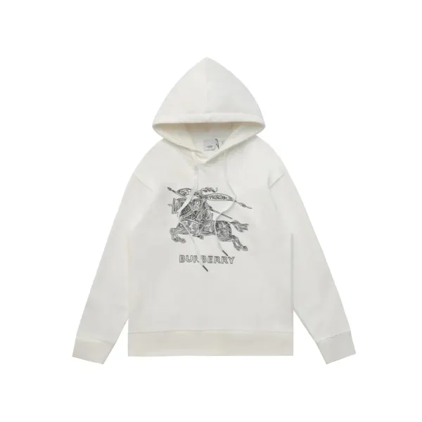 Burberry Equestrian Knight Hoodie Off-White - 1