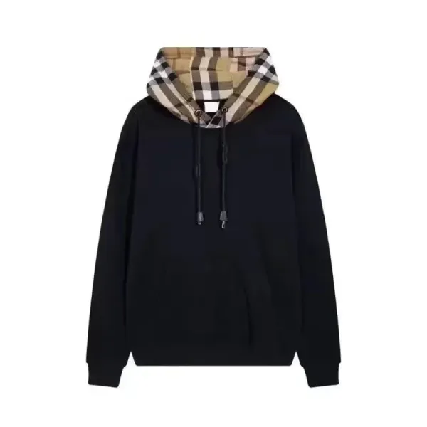 Burberry Check-Trim Hoodie Black - 1
