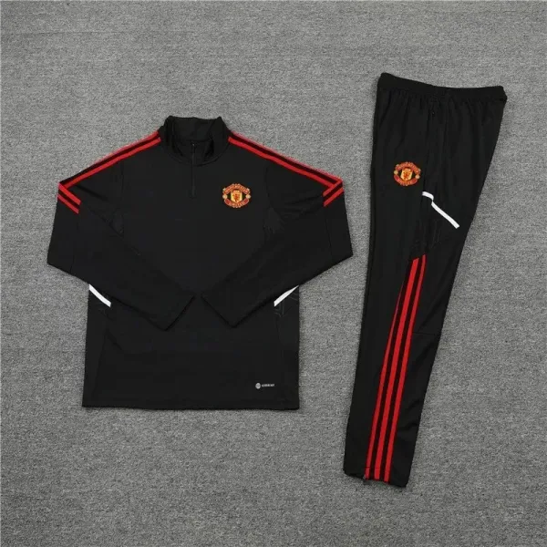 Manchester United x Adidas Training Tracksuit Black/Mint Green/Red - 13