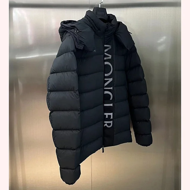 Moncler Down Jackets Hooded color-block puffer jacket product detail image 6