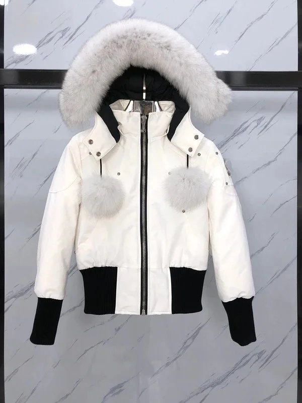Unbranded Down Jackets Fur-Trim Hooded Bomber — 7