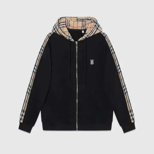 Burberry Icon Stripe Hoodie Black - 1