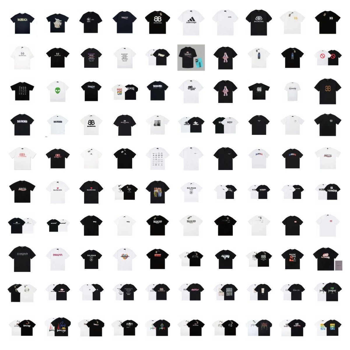 Cross border BALE25ss summer new item 260g combed pure cotton double yarn printed logo light luxury men's and women's T-shirt short sleeved