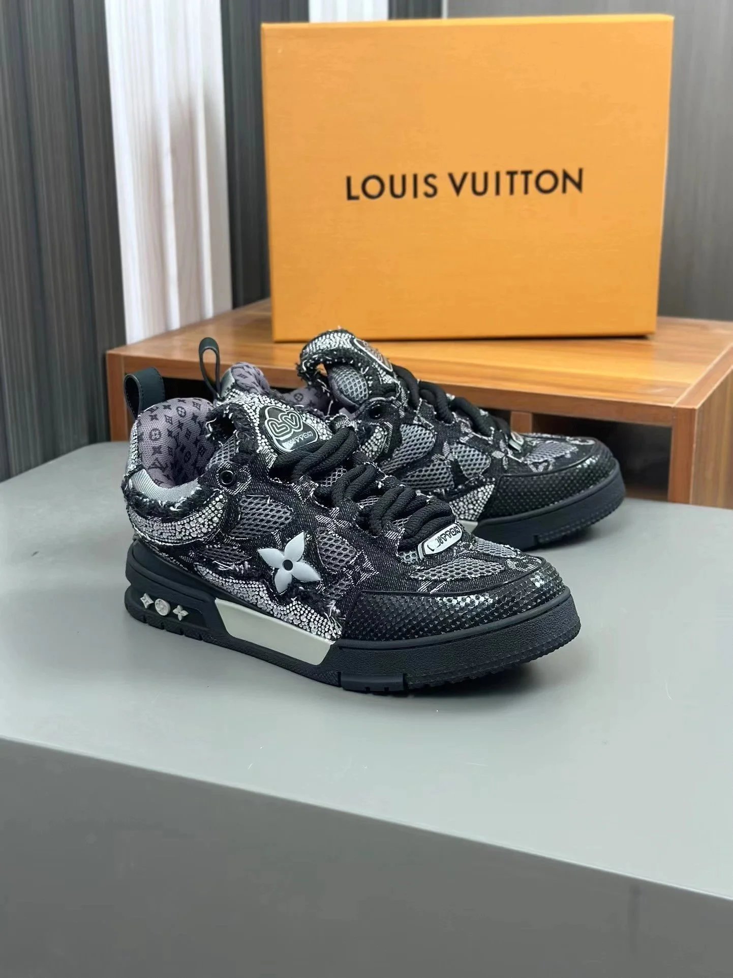 Louis Vuitton Louis Vuitton LV Trainer Sneakers Black & Silver Black