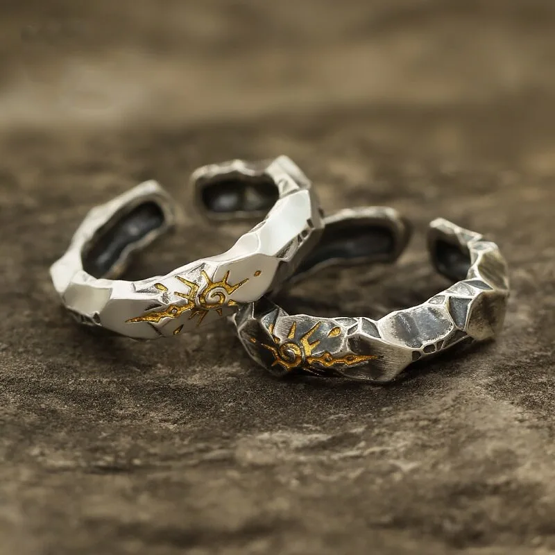 Anillo Plata S925 Negro y Plateado
