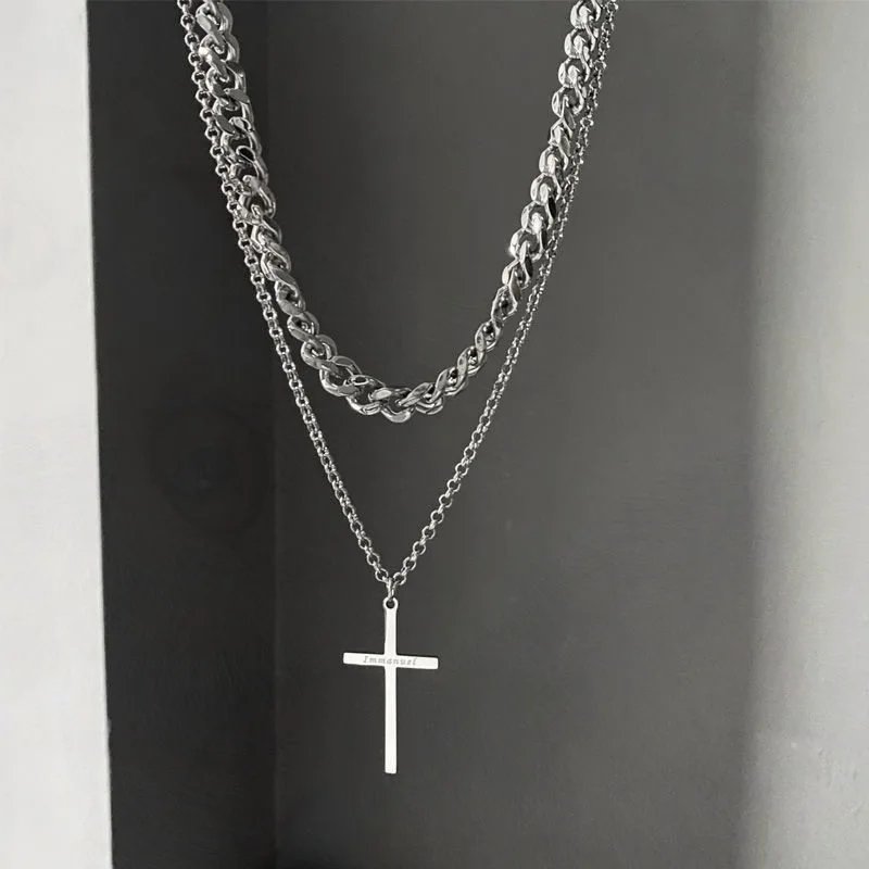 Double-Layer Cross Pendant