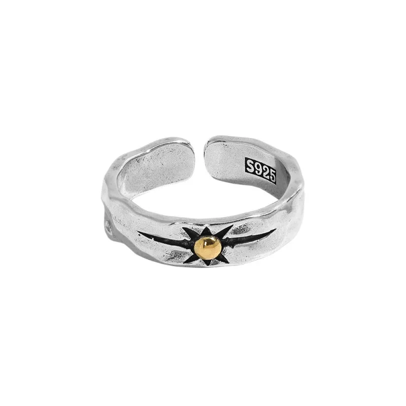 Anillo Fashionable S925 Plata/Negro