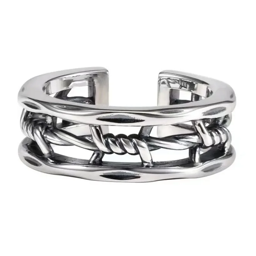 Anillo de Plata S925 Negro y Plata