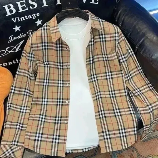 Burberry Classic Check Shirt Beige Plaid Shirt - 1