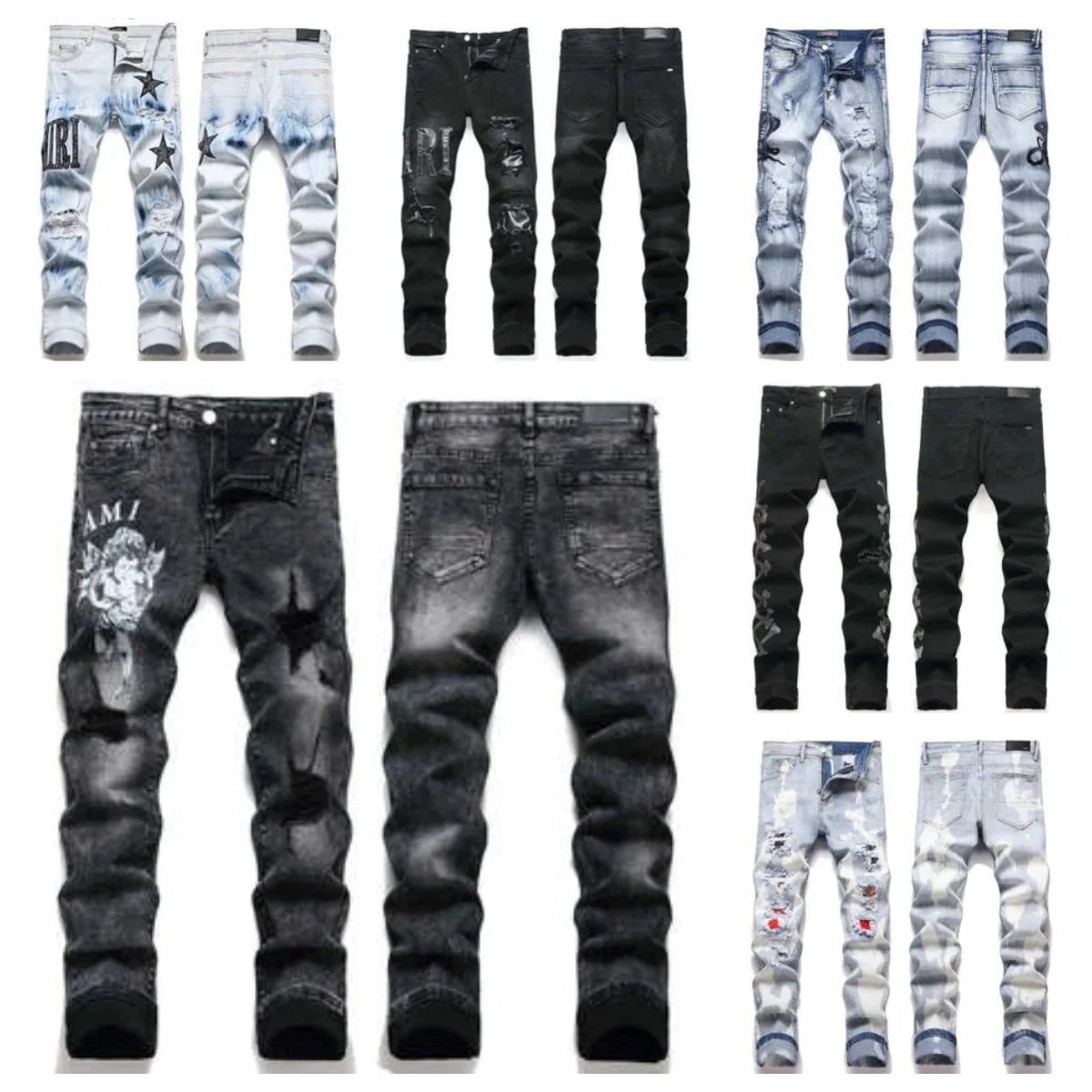 AMI Paris Distressed Denim Jeans [40 styles]