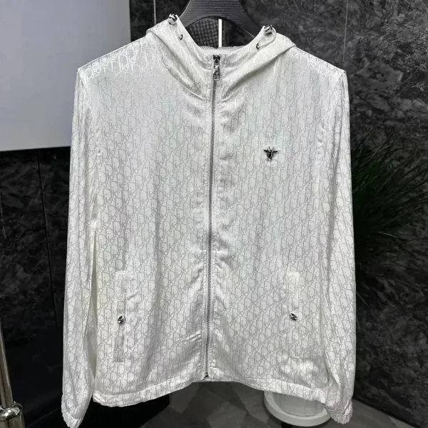 Dior Oblique Monogram Hooded Windbreaker White - 1