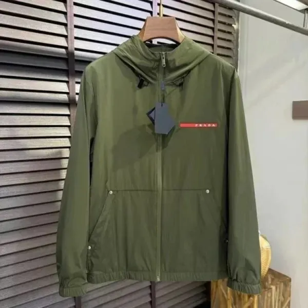 Prada Re-Nylon Windbreaker Army Green Jacket - 1