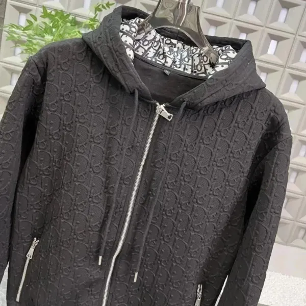 Dior Oblique Monogram Embossed Hoodie Black - 1