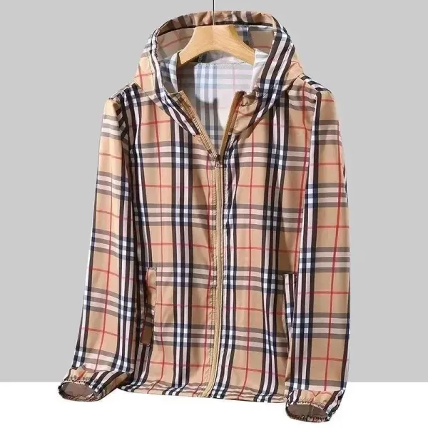 Burberry Classic Check Hooded Windbreaker Beige Multicolor - 1