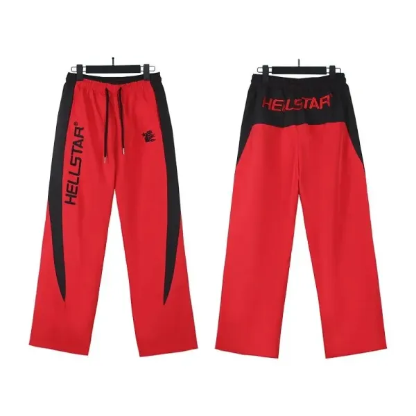 Hellstar Red and Black Track Pants - 1