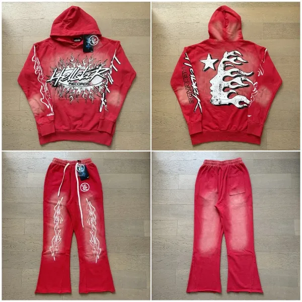 Hellstar Flame Logo Tracksuit Red/Black - 8